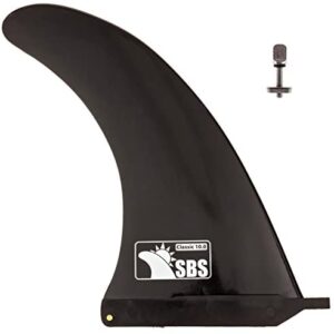 SBS 10" Surf & SUP Fin - Free No Tool Fin Screw - 10 inch Center Fin for Longboard, Surfboard & Paddleboard