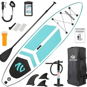 ADVENOR Paddle Board 11'x33 x6 Extra Wide Inflatable Stand Up Paddle Board with SUP Accessories Including Adjustable Paddle,Backpack,Waterproof Bag,Leash,and Hand Pump,Repair Kit