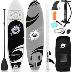 SereneLife Inflatable Stand Up Paddle Board (6 Inches Thick) with Premium SUP Accessories & Carry Bag | Wide Stance, Bottom Fin for Paddling, Surf Control, Non-Slip Deck | Youth & Adult Standing Boat