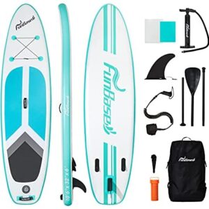 FunBase Premium Inflatable Paddle Board, 10'6" ×32" × 6", Rigid Board Built with Dual Layer Woven Drop Stitch, SUP with 5mm Non-Slip Soft Deck Pad