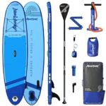 Aquaplanet 10ft Allround Paddle Board - Beginner’s Kit. Air Pump with Pressure Gauge,Adjustable Aluminium Floating Paddle,Repair Kit,Heavy Duty Carry Rucksack & Premium Leash & 4 Kayak Seat Rings