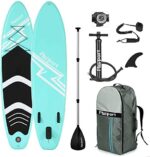 FBSPORT Premium Inflatable Stand Up Paddle Board (6 inches Thick) with SUP Accessories & Carry Bag | Wide Stance, Surf Control, Non-Slip Deck, Leash, Paddle and Pump, Standing Boat for Youth & Adult