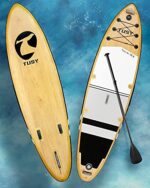 TUSY Inflatable Stand Up Paddle Board 10.6‘ with Premium SUP Accessories, Camera Mount, 3 Removable Fins, Wide Stance, Surf Control,Non-Slip Deck, Youth & Adult