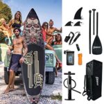 NUFR 10'6" Inflatable Stand Up Paddle Board Sup Non-Slip Deck Inflatable Kayak with 3 Fins Bottom Surf Control,Paddling Paddle,Pump & Carrying Backpack Stand Up Paddle Boards for Adults